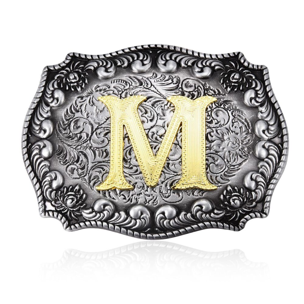9813 Western Initial Letters Belt Buckle ABCDEFG to Z Cowboy Alphabet